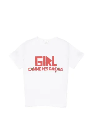 COMME des GARÇONS GIRL ホワイトTシャツ S Comme Des Garçons Girl ロゴ Tシャツ | ホワイト | FARFETCH JP