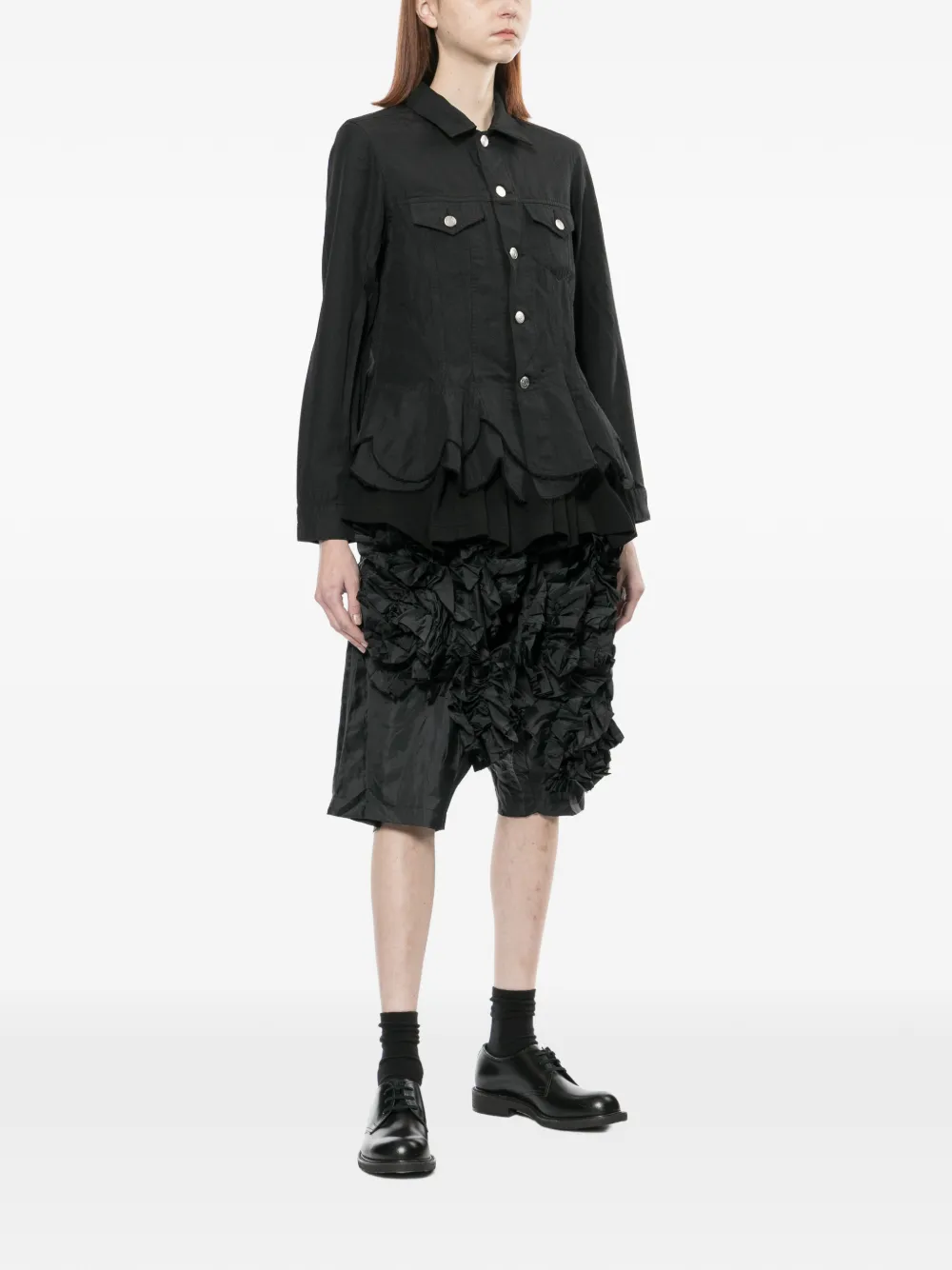  Comme Des Garçons Comme Des Garçons Peplum Button Jacket - Black 