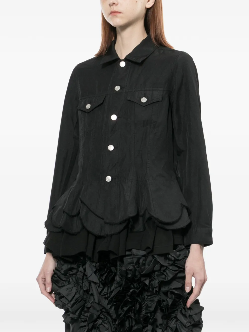  Comme Des Garçons Comme Des Garçons Peplum Button Jacket - Black 