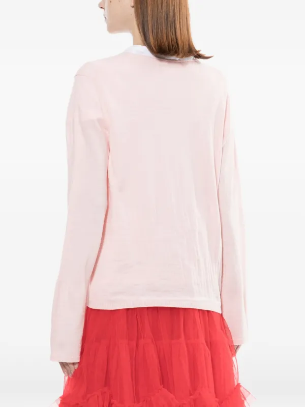 Comme Des Garçons Girl Graphic Round Neck Jumper | Pink | FARFETCH ID