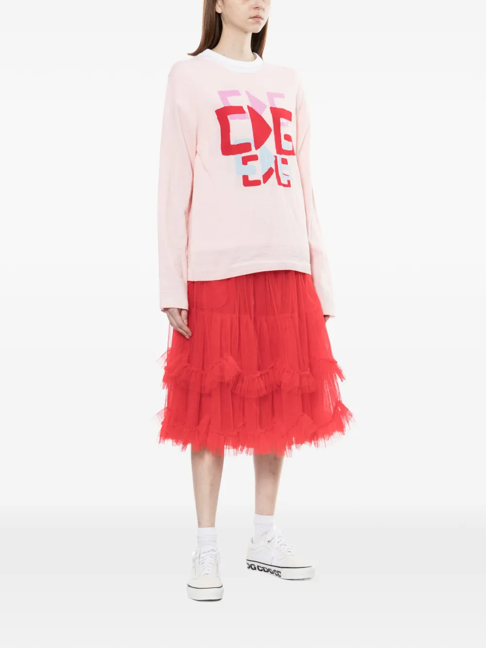 【COMMEdesGARCONS】ガール/ショート丈プルオーバー Comme Des Garçons Girl グラフィック プルオーバー | ピンク