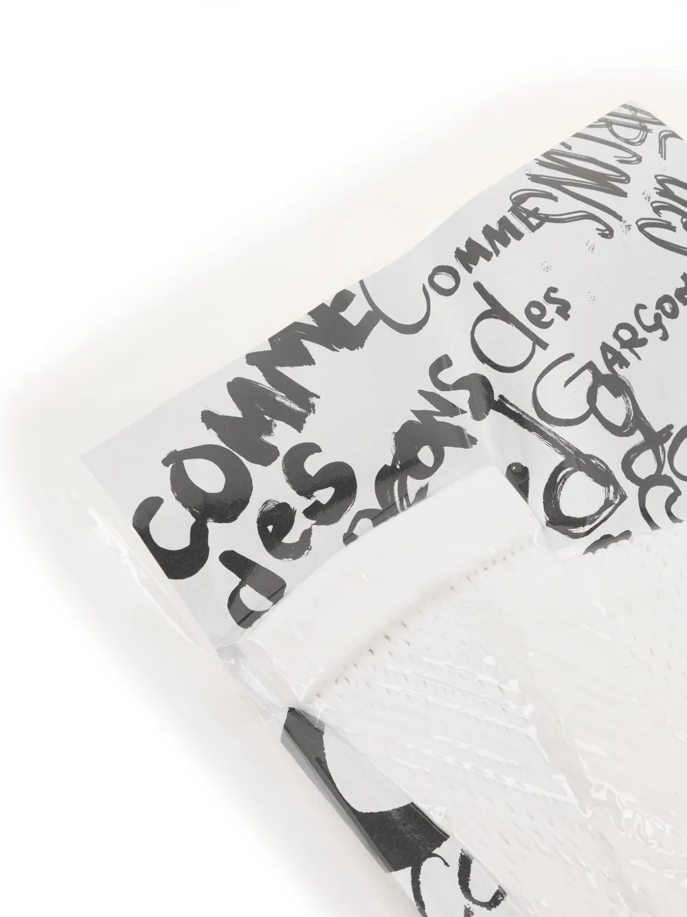  Comme Des Garçons Logo Socks - White 
