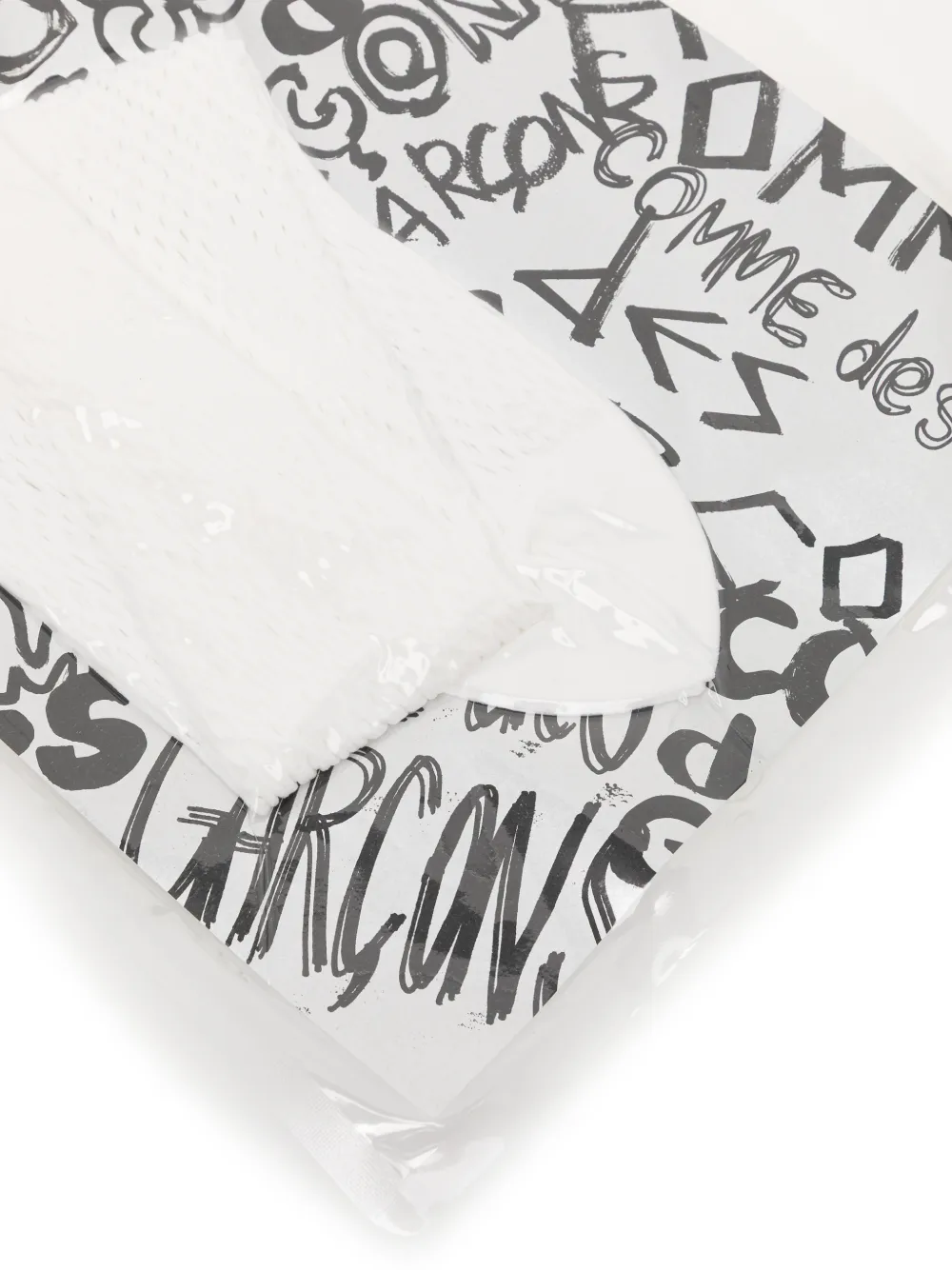  Comme Des Garçons Logo Socks - White 