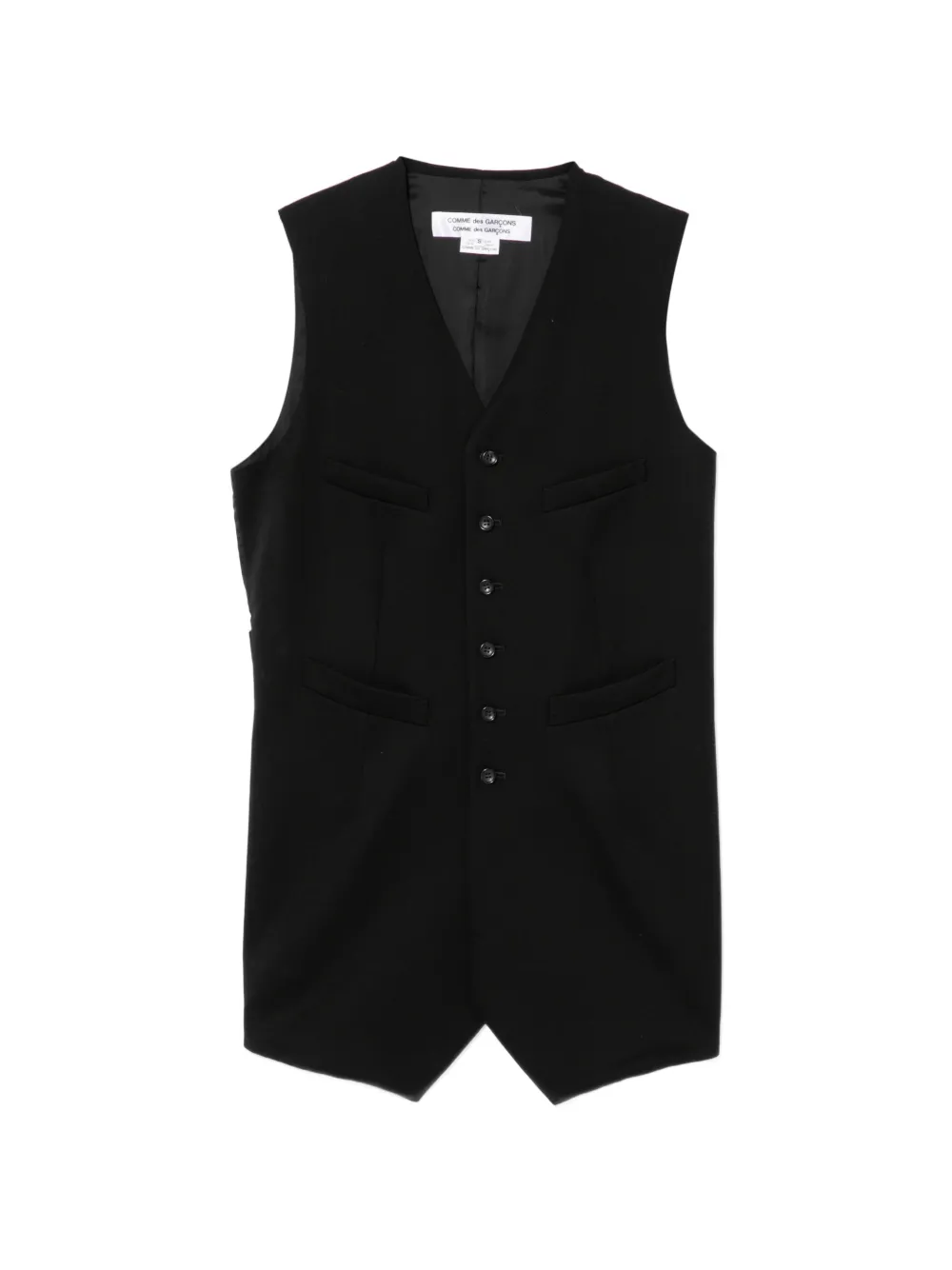 Comme Des Garçons Button Vest Coat In Black