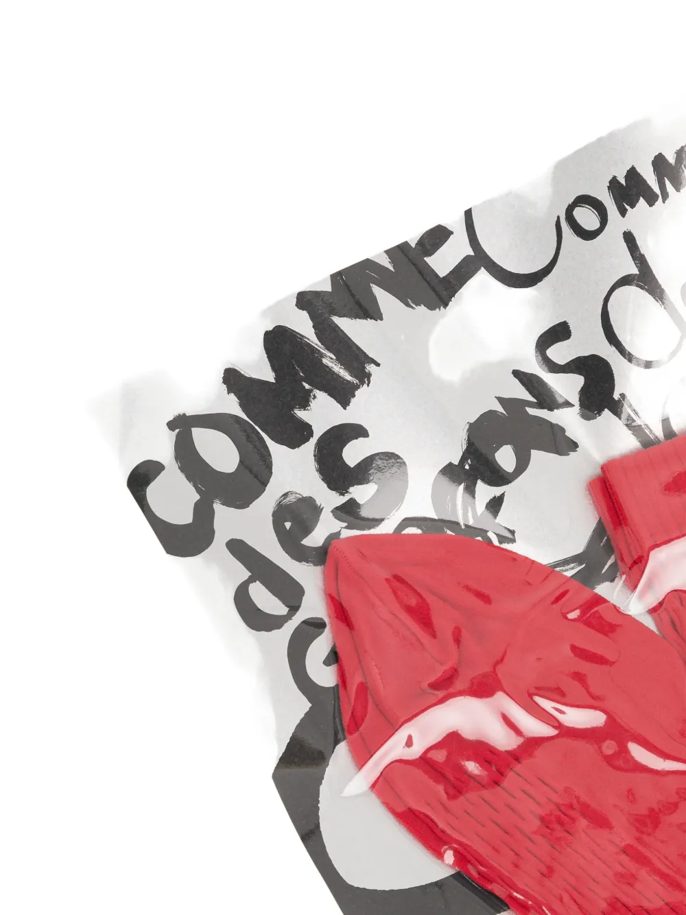  Comme Des Garçons Ribbed Logo Socks - Red 