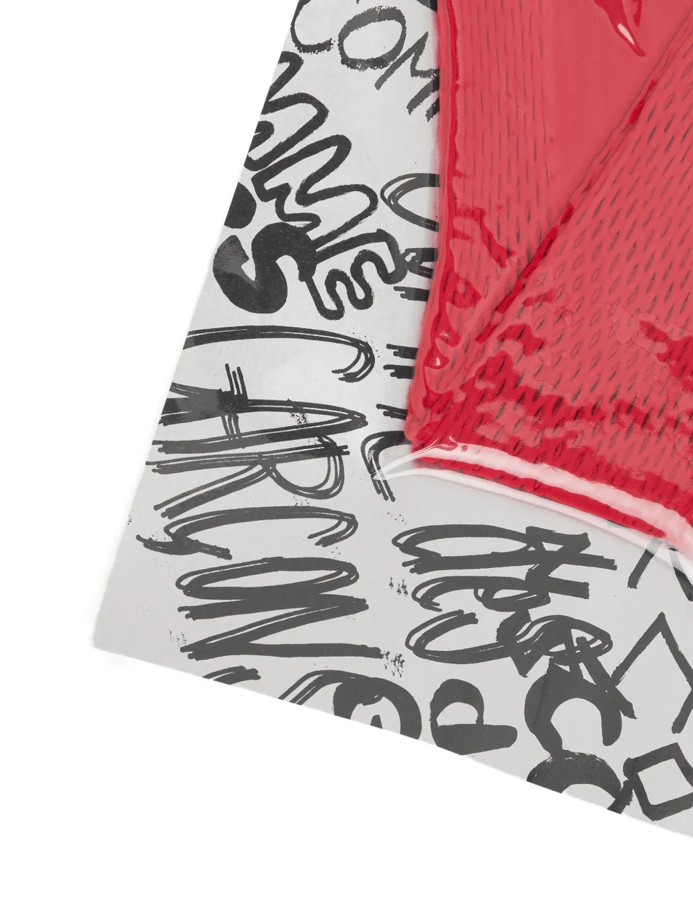  Comme Des Garçons Ribbed Logo Socks - Red 