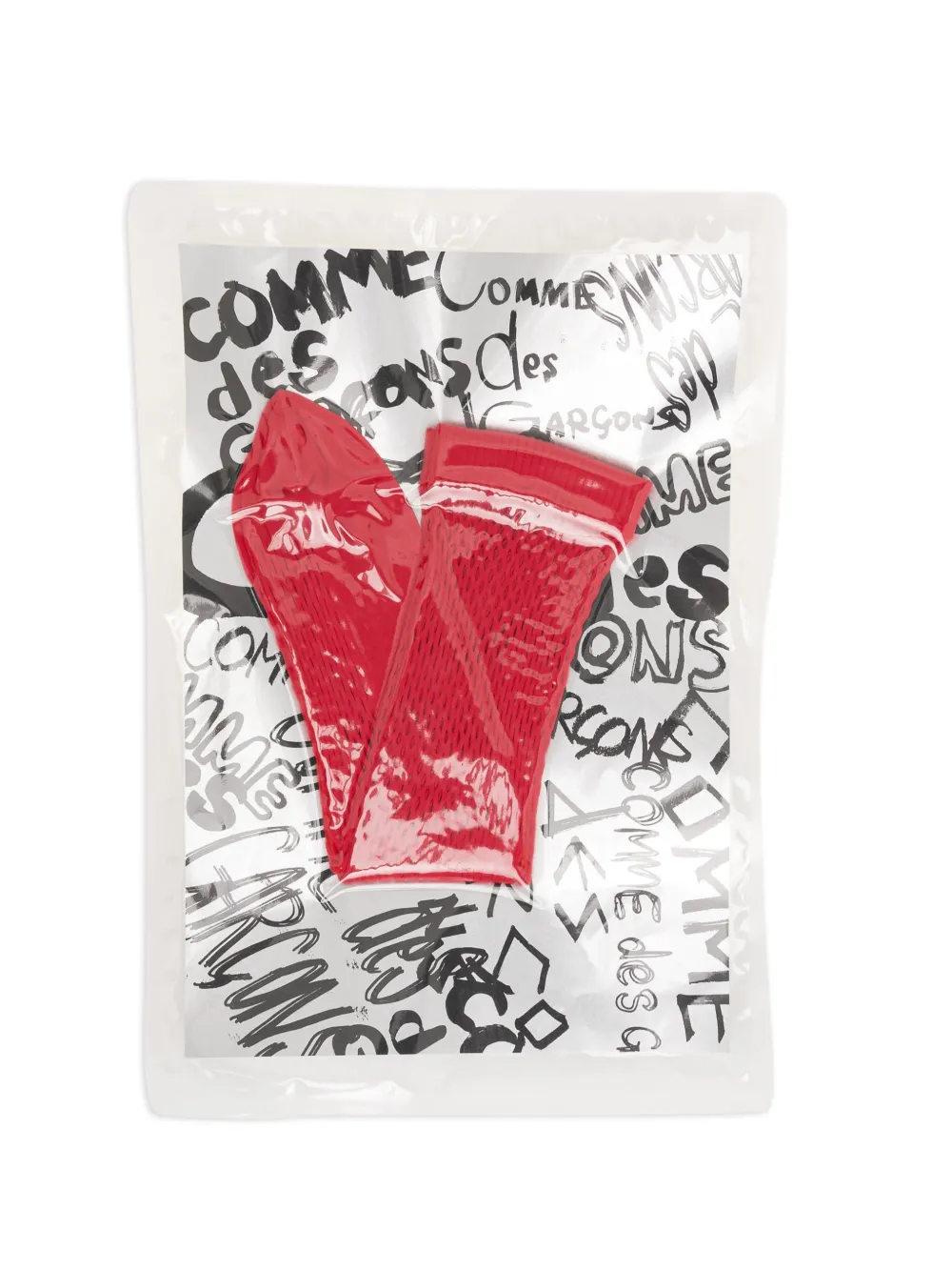 Comme Des Garçons Calzini a coste con logo - Rosso