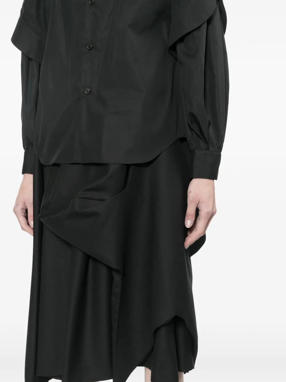 Noir Kei Ninomiya Asymmetrische rok Zwart