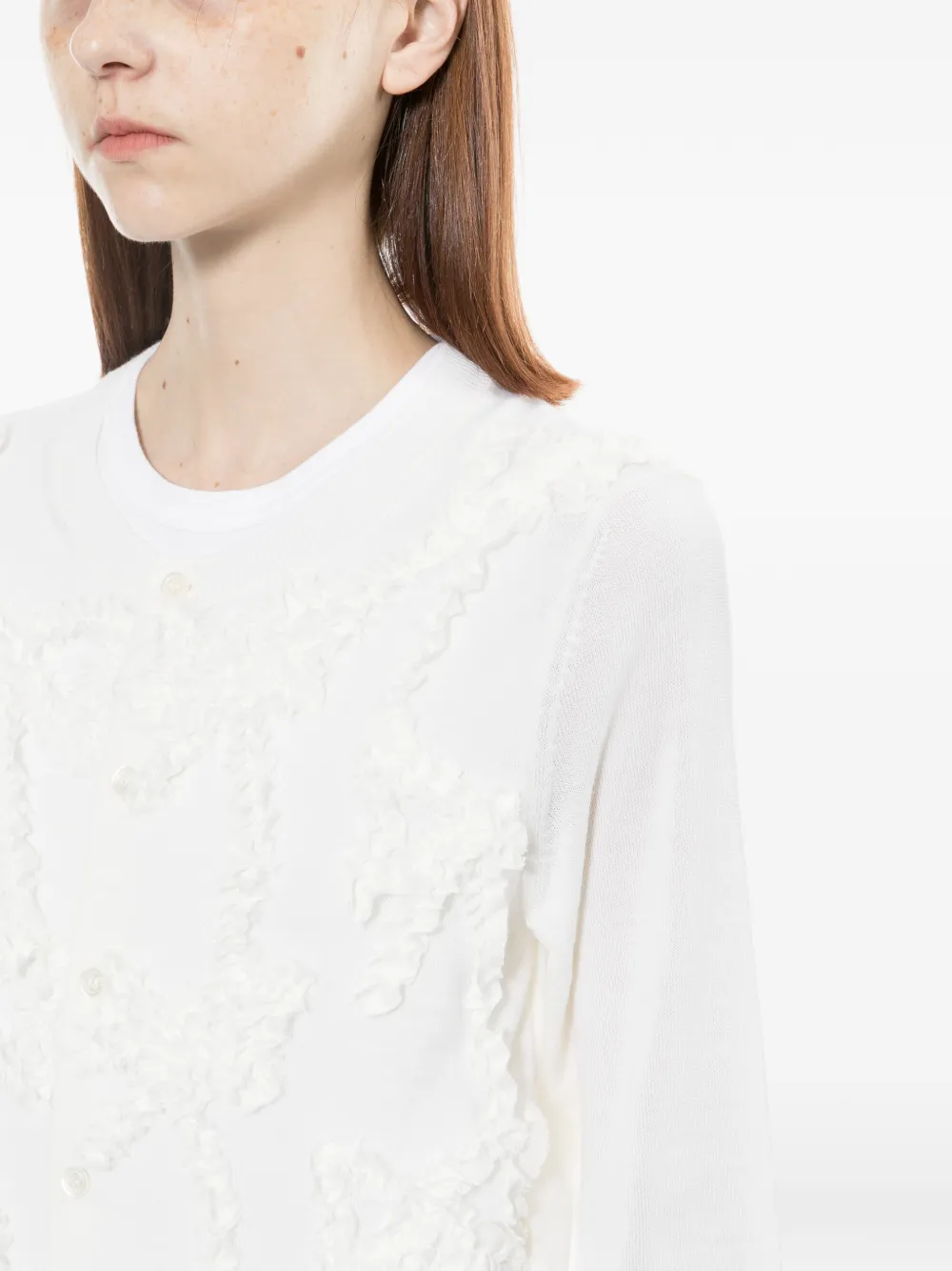 Comme Des Garçons Girl Vest met strik-design en ruches Beige