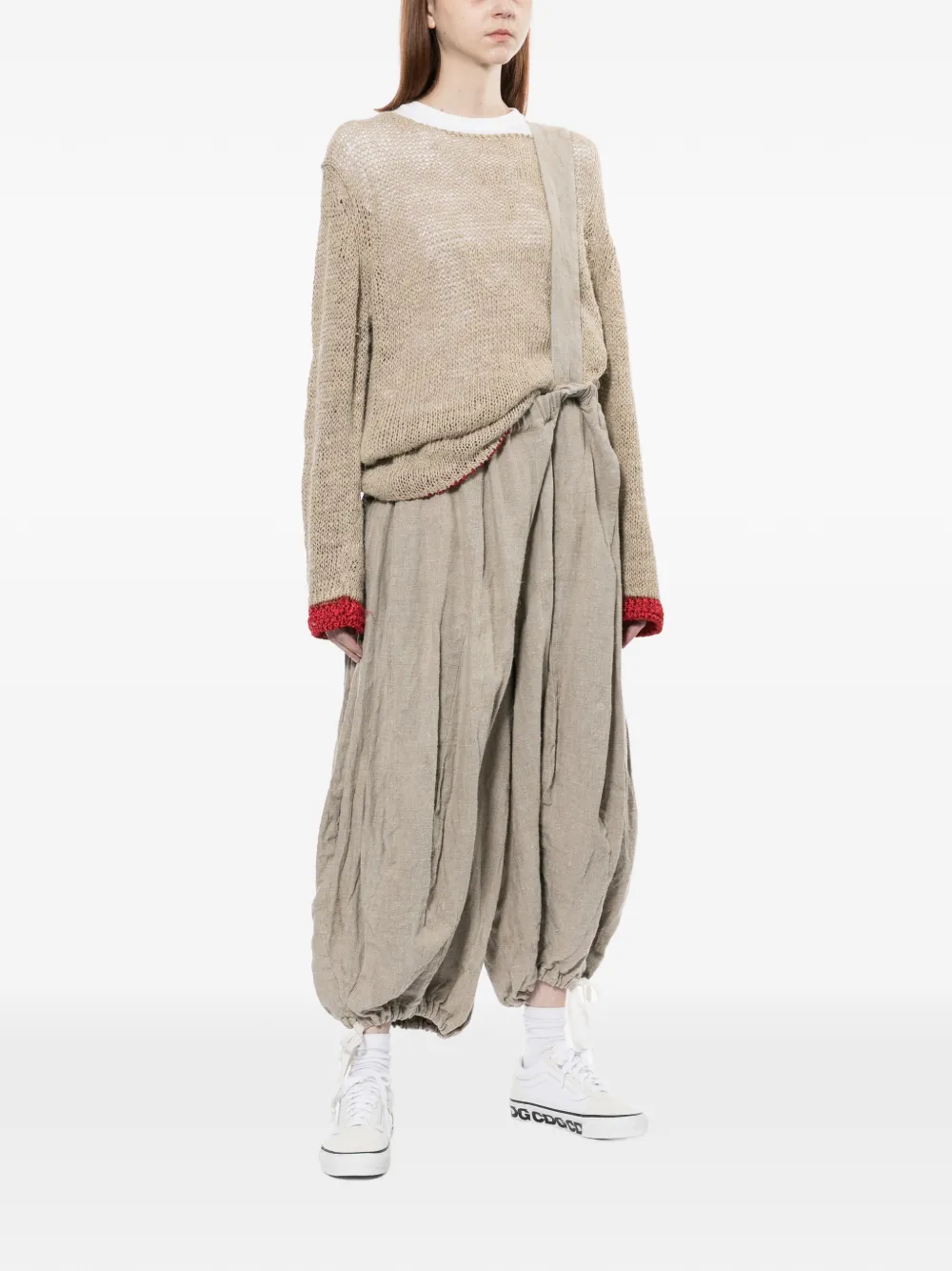  Comme Des Garçons Open Knit Round Neck Jumper - Neutrals 