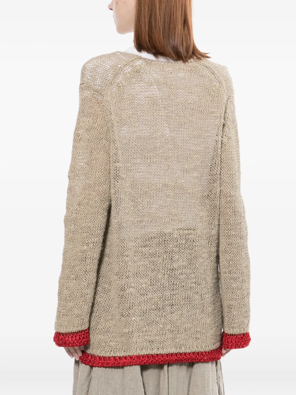 open knit round neck jumper