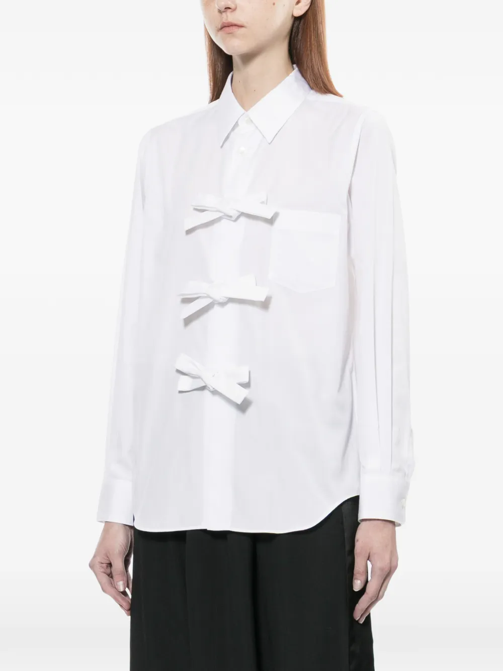 Comme Des Garçons Comme Des Garçons Blouse met strikdetail Wit