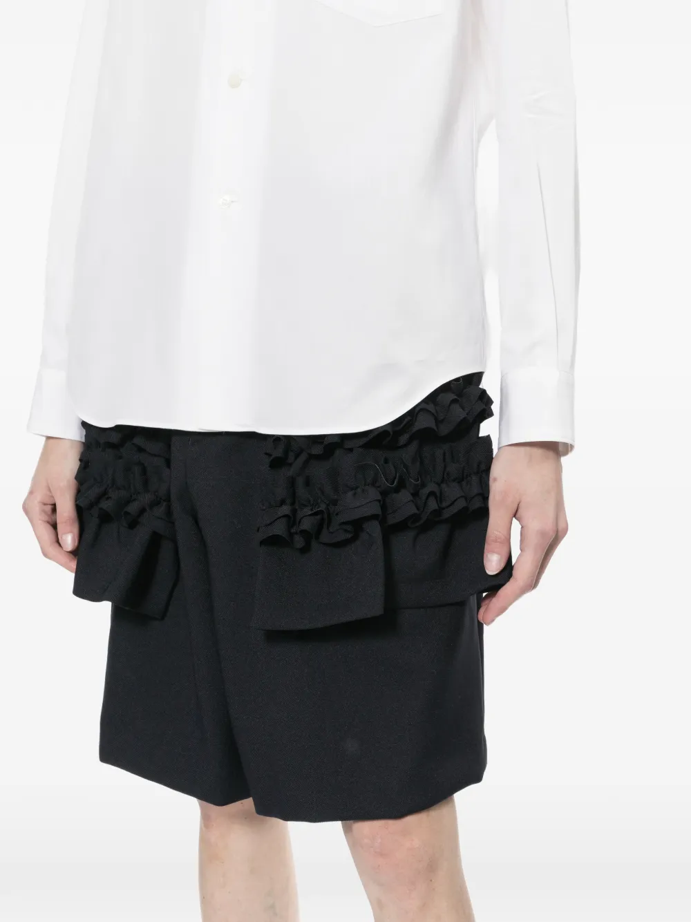 ruffle knee-length shorts