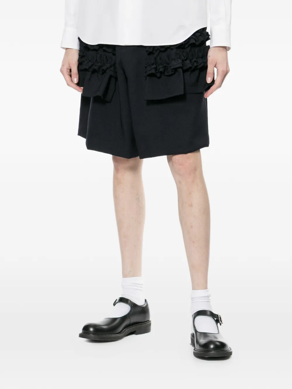  Comme Des Garçons Girl Ruffle Knee-length Shorts - Blue 