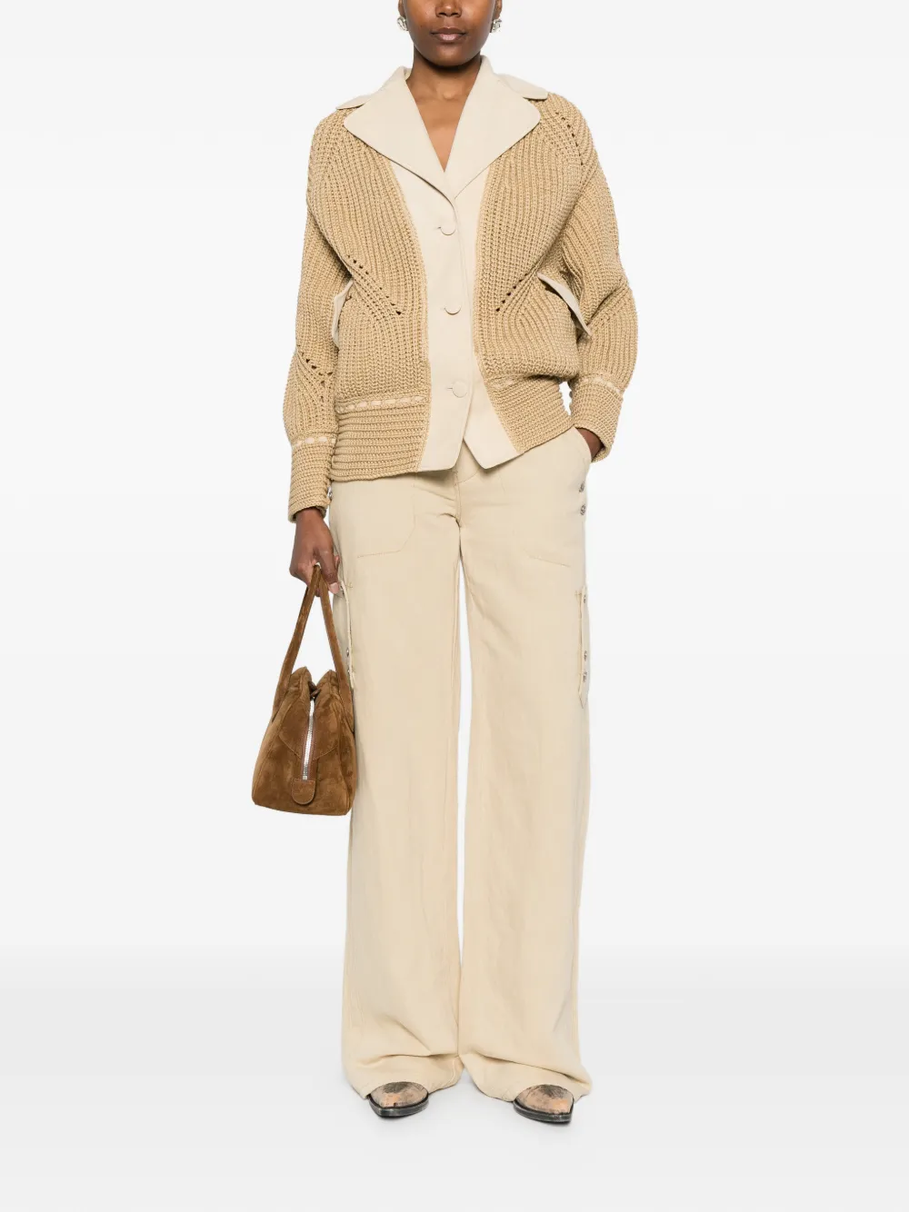 Suede Panelled Coat