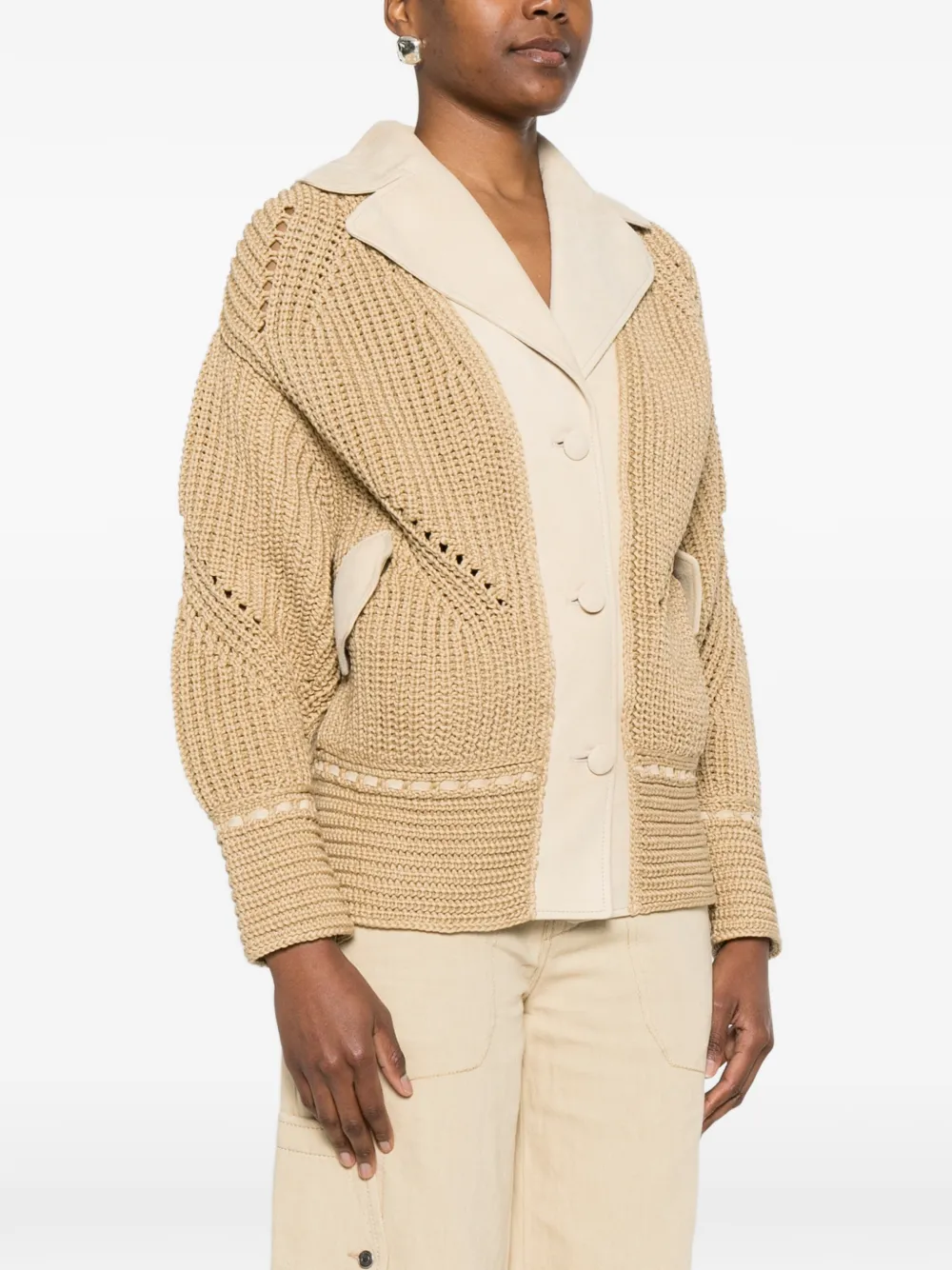 Suede Panelled Coat