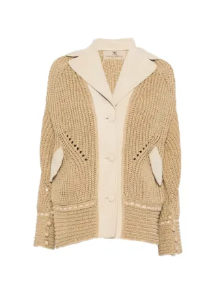 Ermanno Scervino Suede Panelled Coat | Neutrals | FARFETCH IE
