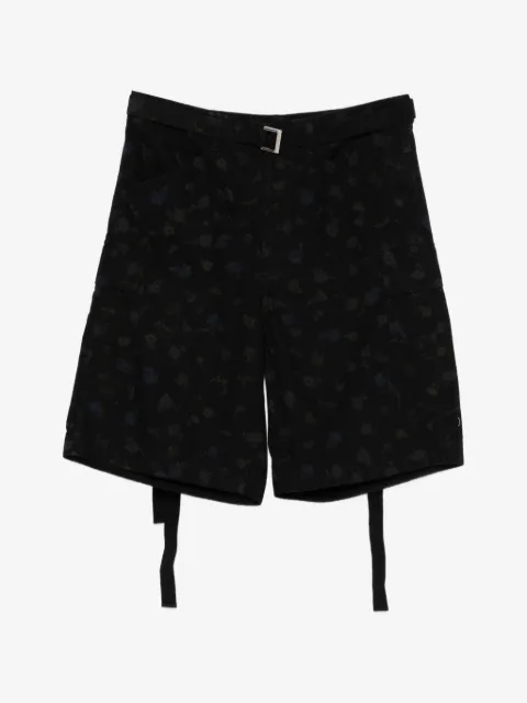 sacai shorts med blommig detalj och bälte