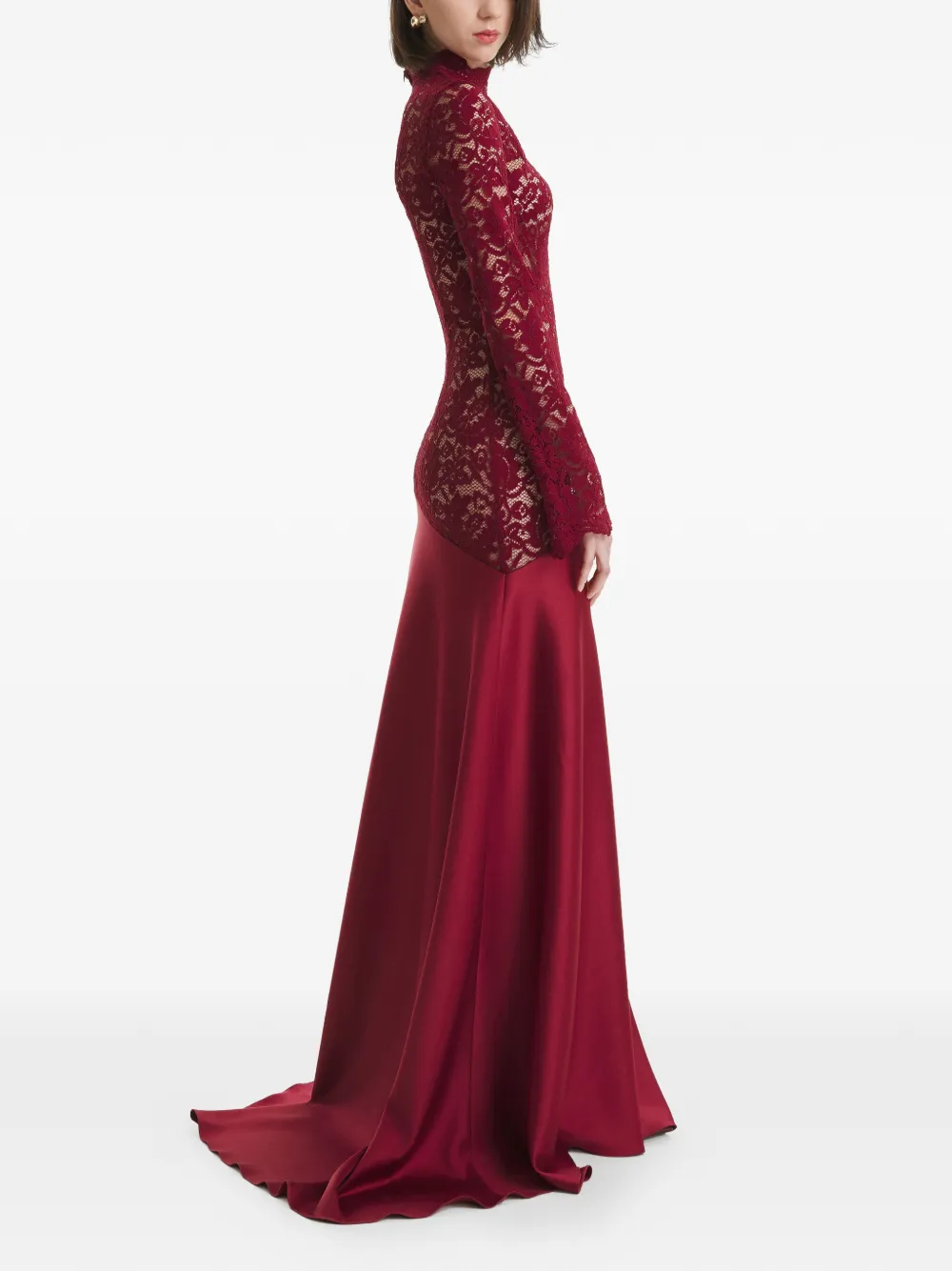 2310 STUDIO Maxi-jurk met lange mouwen Rood