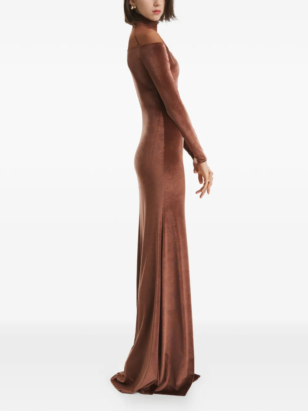  2310 Studio Roll-neck Maxi Dress - Brown 