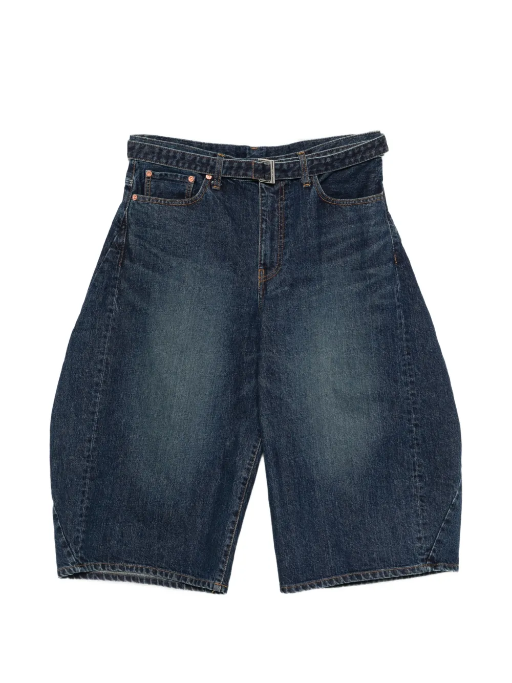 sacai buttoned belted shorts - Blu