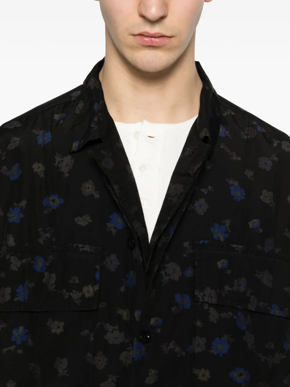 sacai フローラルシャツ　size 1 Sacai フローラル シャツ | ブラック | FARFETCH JP