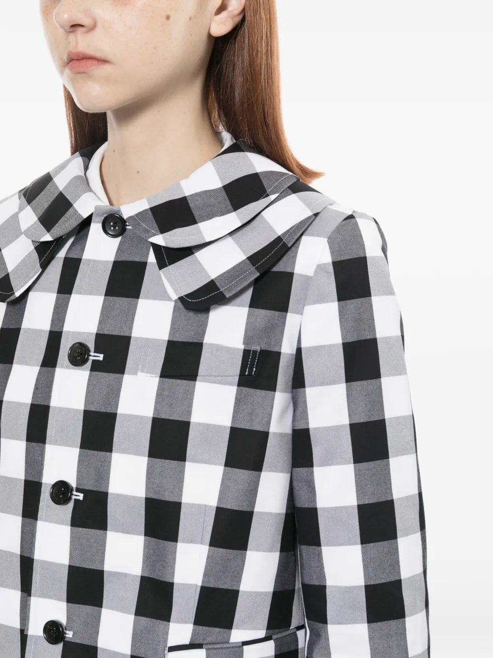 gingham collared jacket