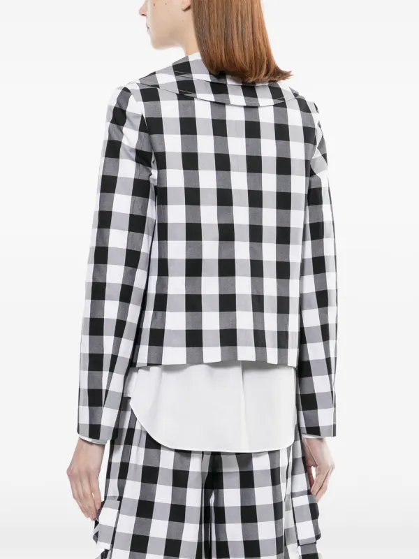 Comme Des Garçons Girl Gingham Collared Jacket | Black | FARFETCH