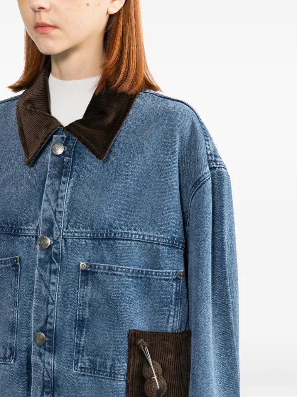 Charles Jeffrey Loverboy Corduroy Collar Denim Jacket | Blue