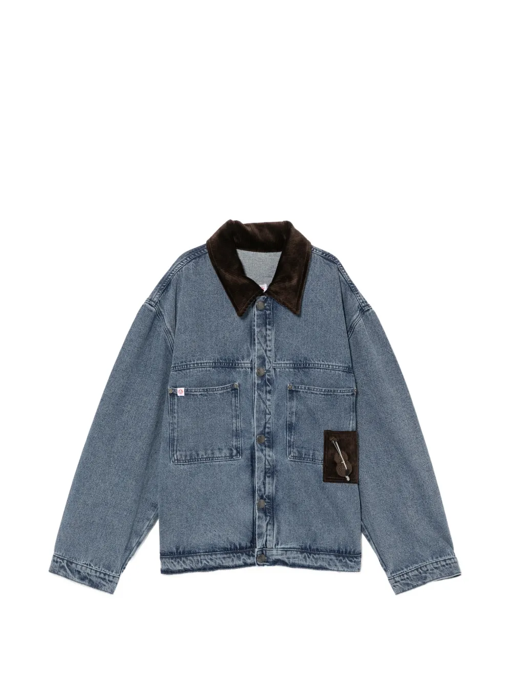 Charles Jeffrey Loverboy Giacca denim con colletto a coste - Blu