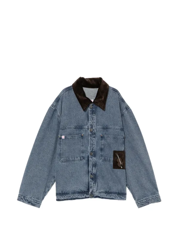 Charles Jeffery LOVERBOY ジャケット Charles Jeffrey Loverboy Corduroy Collar Denim Jacket | Blue