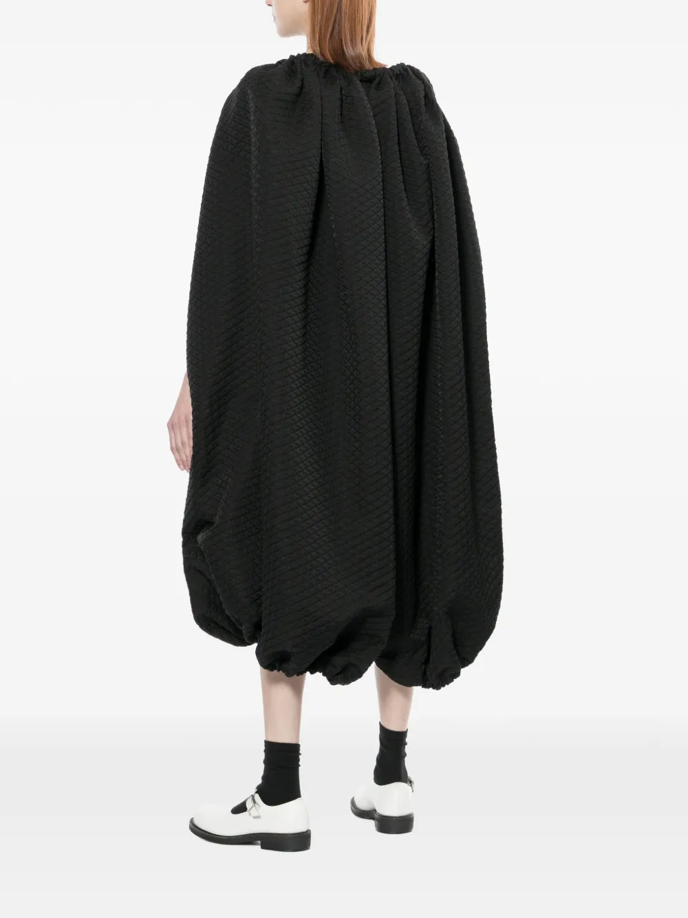 textured gathered dress