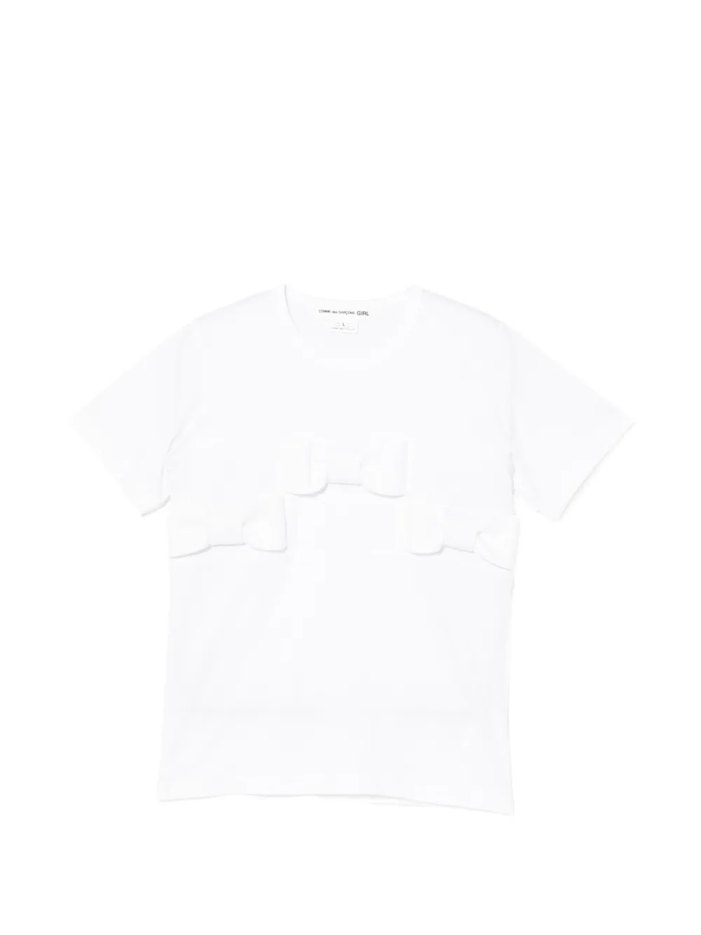 Comme Des Garçons Girl Rundhals-T-Shirt mit Schleife - Weiß