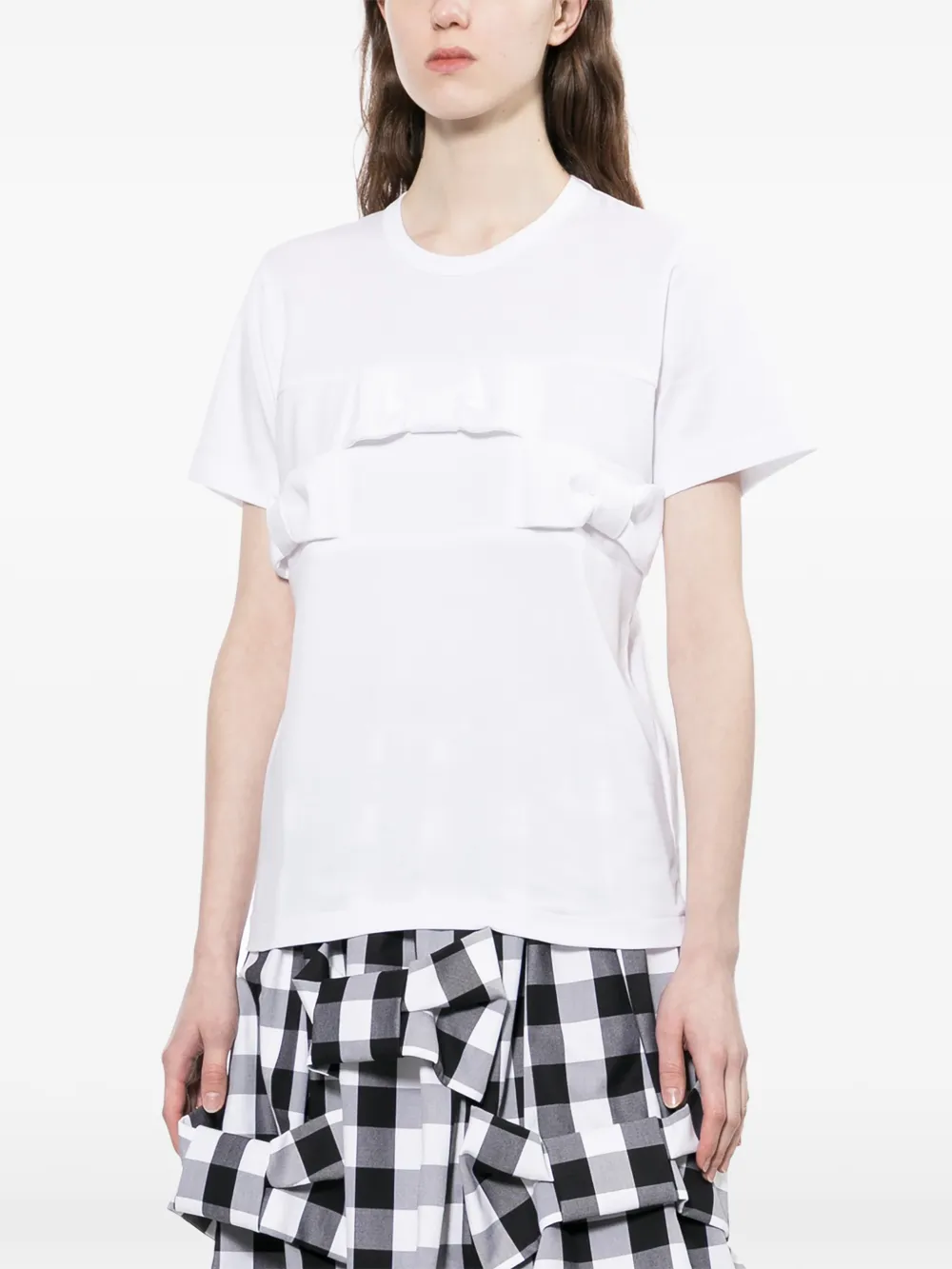 Comme Des Garçons Girl T-shirt met ronde hals en strik Wit