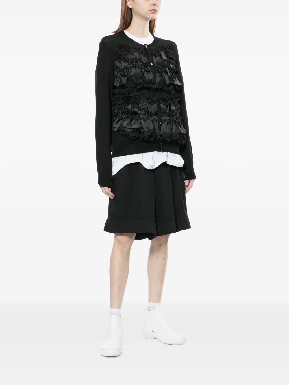  Comme Des Garçons Comme Des Garçons Ruffled Cardigan - Black 