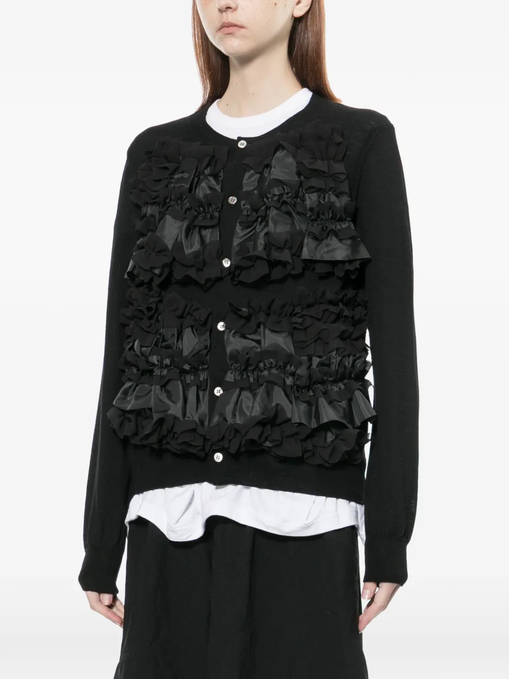  Comme Des Garçons Comme Des Garçons Ruffled Cardigan - Black 