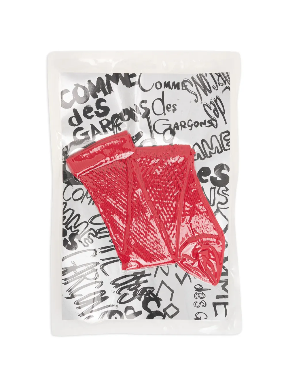 Comme Des Garçons Calzini a coste con logo - Rosso