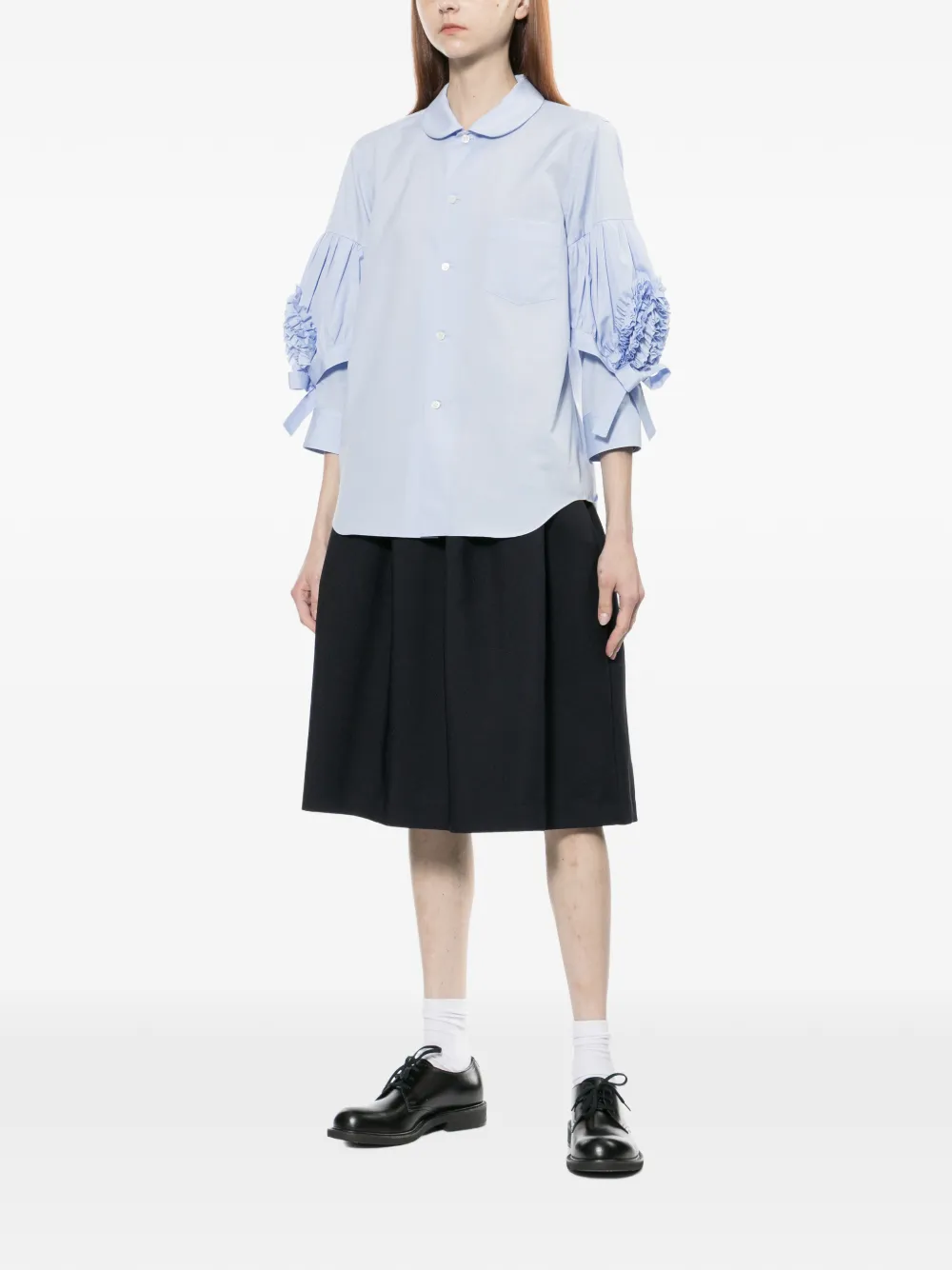 Comme Des Garçons Girl Blouse met ruches en strik Blauw