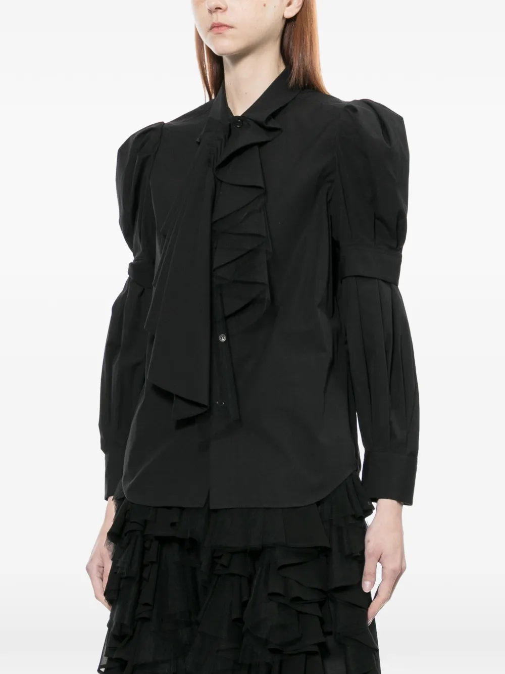 Noir Kei Ninomiya Blouse met ruches Zwart