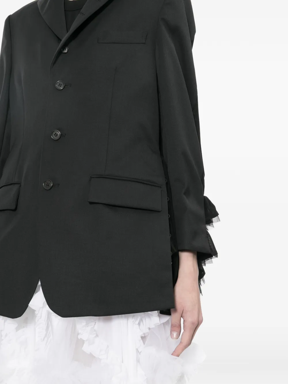 Noir Kei Ninomiya Blazer met ruches Zwart