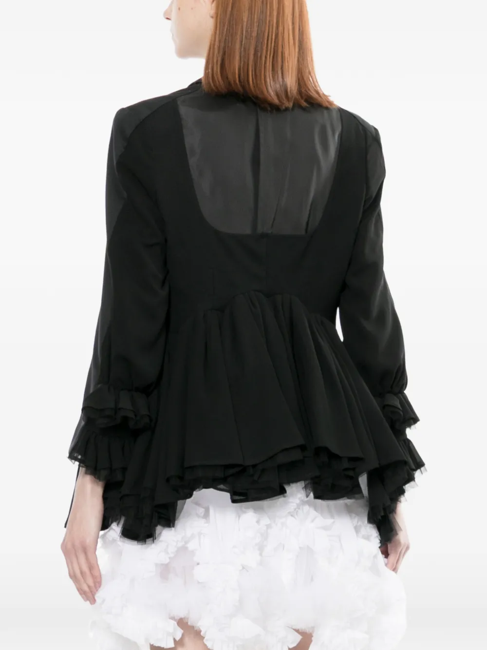 Noir Kei Ninomiya Blazer met ruches Zwart