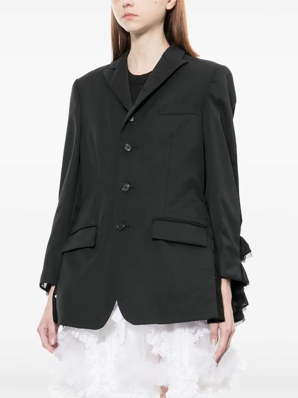 Noir Kei Ninomiya Blazer met ruches Zwart