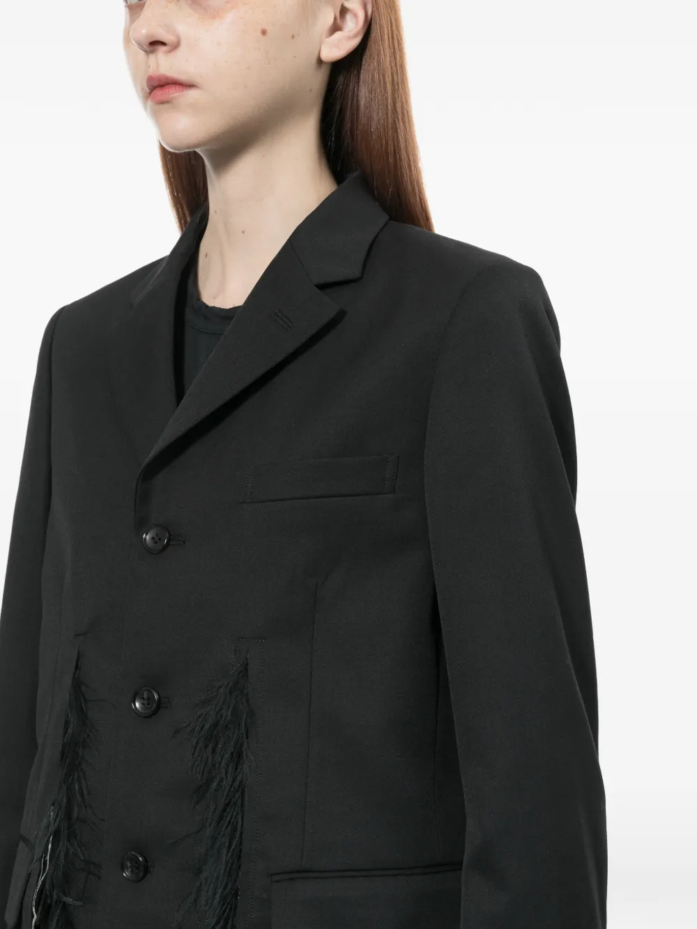 Comme Des Garçons Button-up Coat in Black, view 5