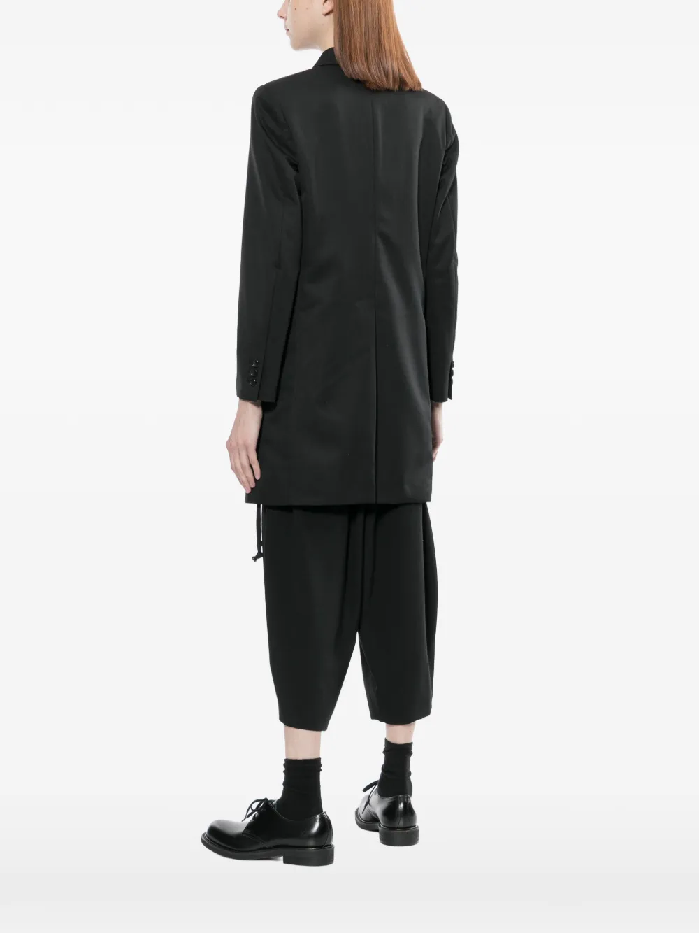 Comme Des Garçons Button-up Coat in Black, view 4