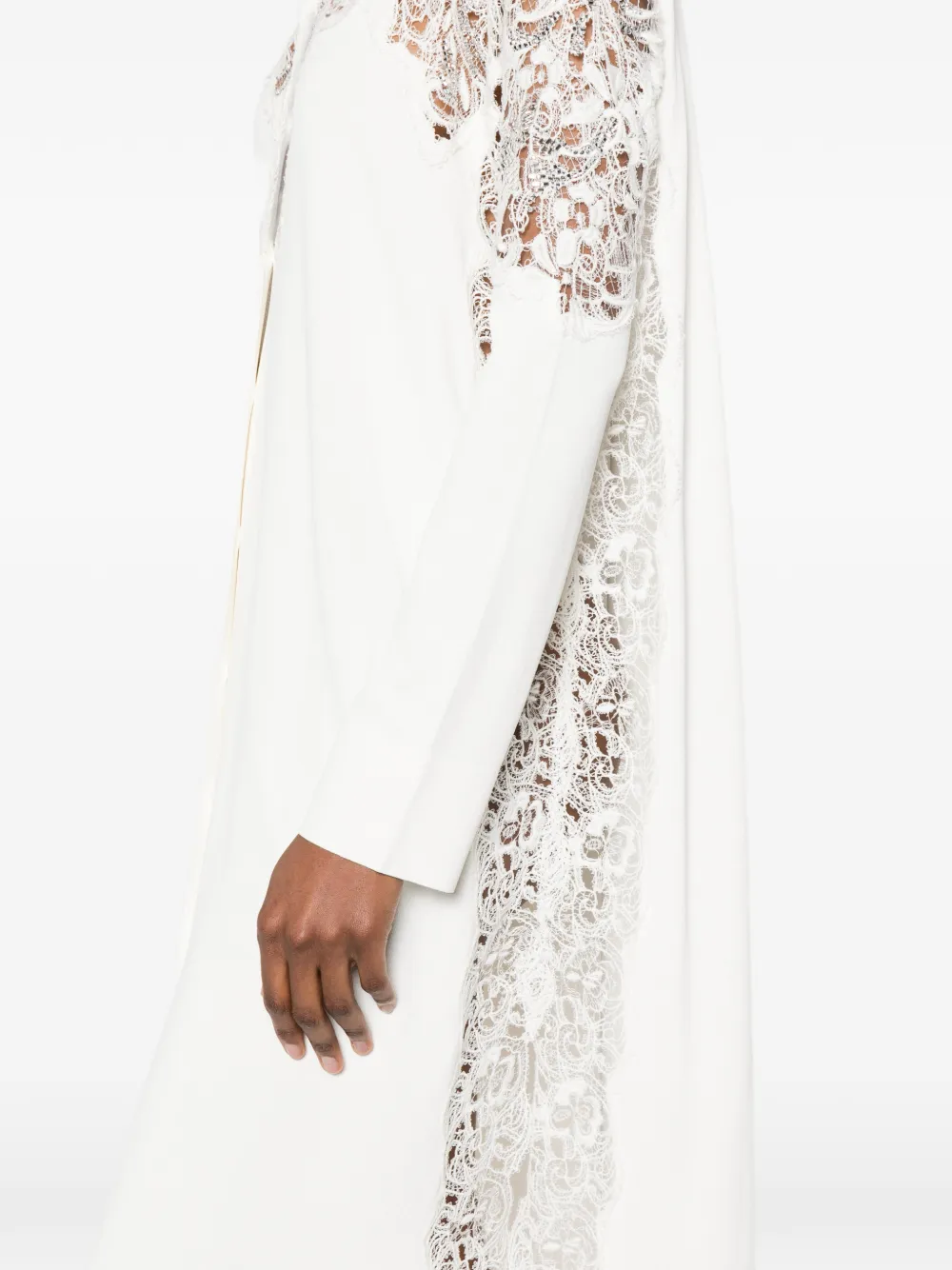 Ermanno Scervino Midi-jurk met kant Wit