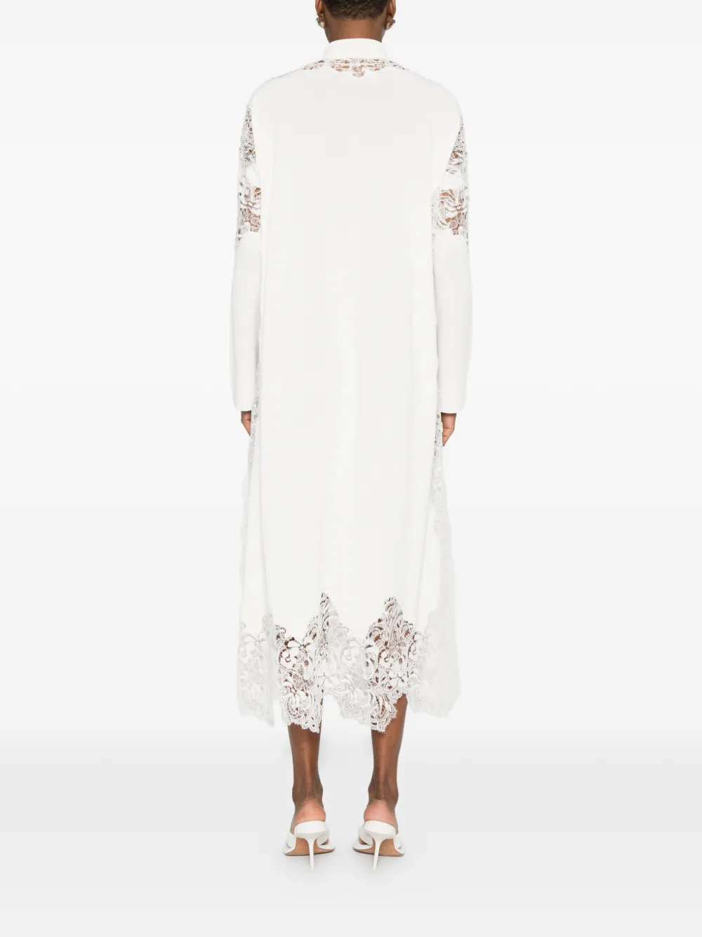 Ermanno Scervino Midi-jurk met kant Wit