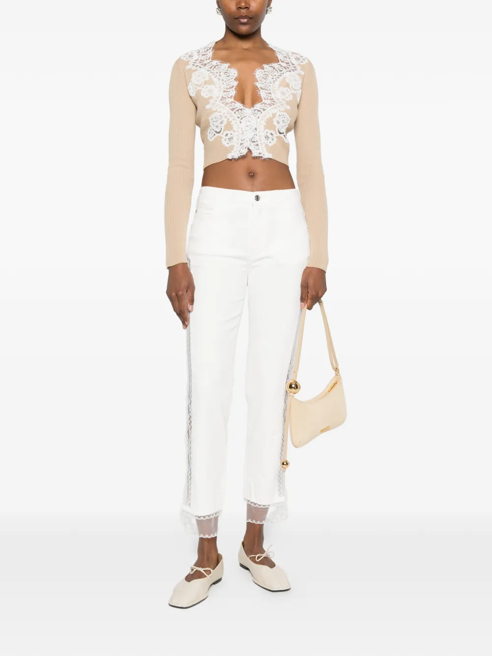  Ermanno Scervino Lace-trim Jeans - White 