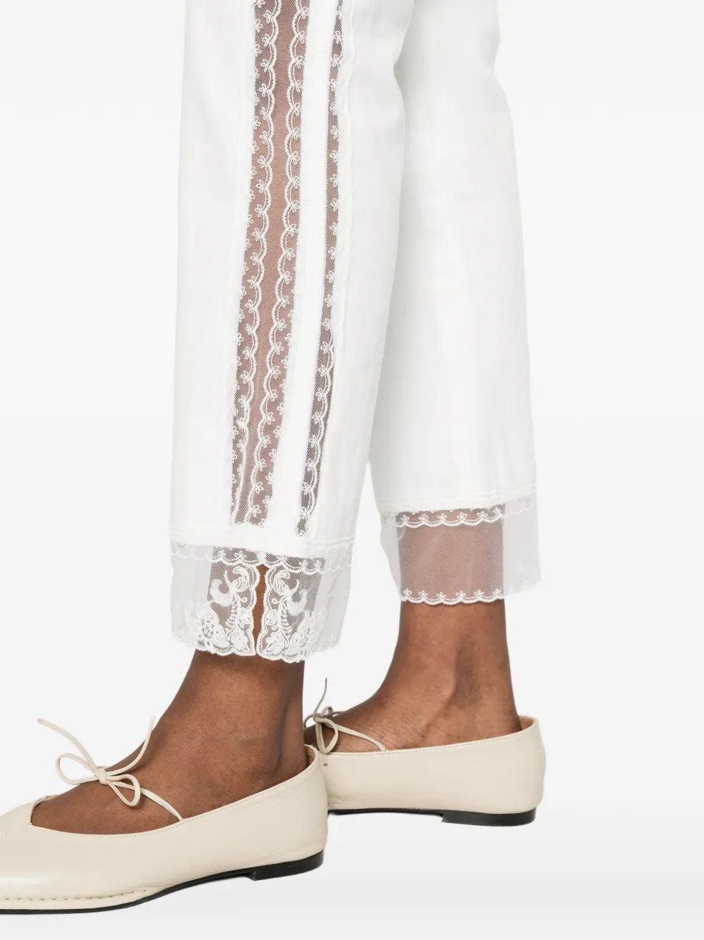 Ermanno Scervino Jeans met afwerking van kant Wit