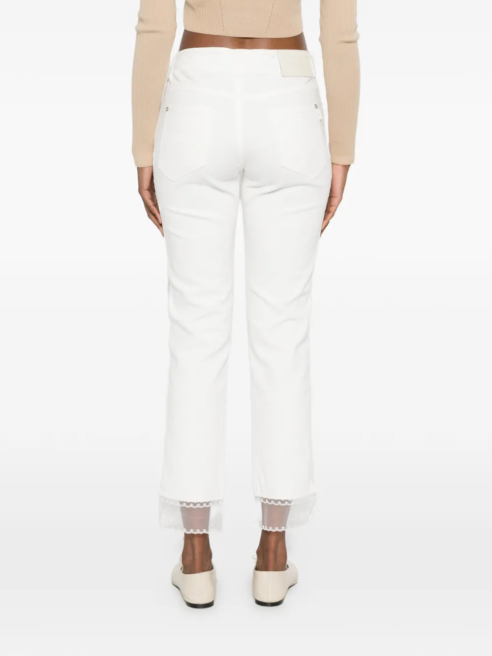 Ermanno Scervino Jeans met afwerking van kant Wit