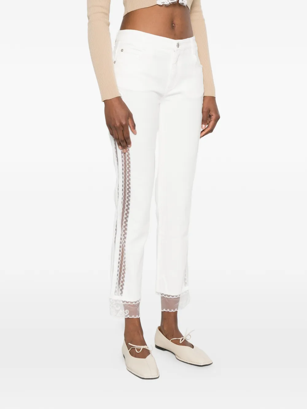  Ermanno Scervino Lace-trim Jeans - White 
